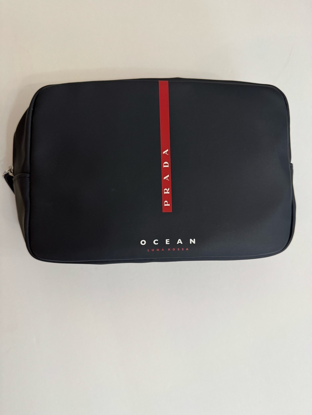 Prada Luna Rossa Ocean Pouch Travel Toiletry Bag Cosmetic Case Black